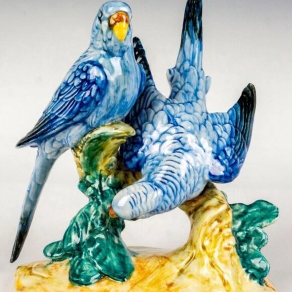 Porcelain Pair of STANGL Pottery Parakeets - Picture 1 of 3